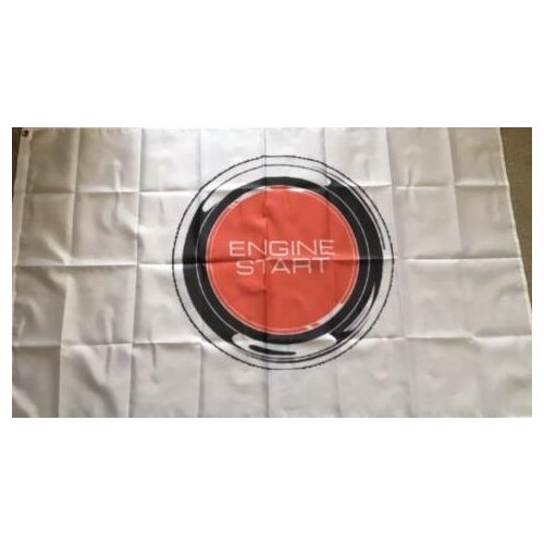 Honda Engine Start Button Flag White (approx 5ft x 3ft)