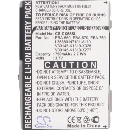 Cameron Sino 750mAh Battery EBA-660,EBA-670 for Siemens A31,A58,AX72,AX75,C65,C65v,C66,C70,C71,C72,C75,C81,CF62,CF62T,CF63,CF65