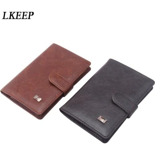 PU Leather Passport Cover Men Travel Wallet Credit Card Holder Cover Russian Driver License Wallet Document Case