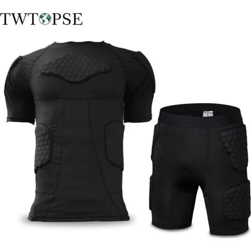 TWTOPSE Mens Boy Sport Padded Compression Shirt Rib Protector for Football Basketball Paintball Cycling MTB Bike Bicycle Jersey
