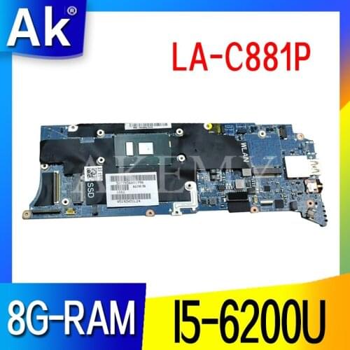 LA-C881P Laptop motherboard For DELL XPS 13 9350 original mainboard 8G-RAM I5-6200U
