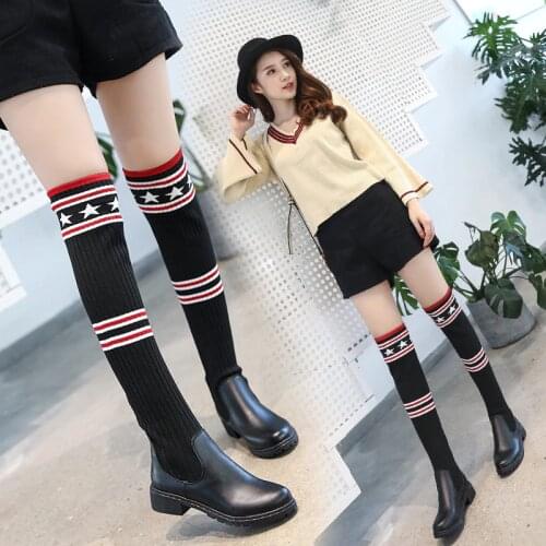 Autumn Womens Fashion Boots Knee High Slim Boots Solid Color Riding Boots Women Elegant Side Comfortable Boots Plus size Shoes