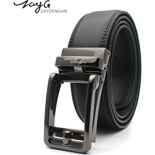 ZAYG Brand men belt buckles for men luxury black leather mens belt business male automatic alloy buckle strap belts for men