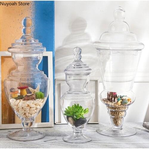 Creative Candy Storage Jar Transparent Glass Sealed Jar Ornaments Kitchen Supplies Household Storage Tools Home Decoration Jar