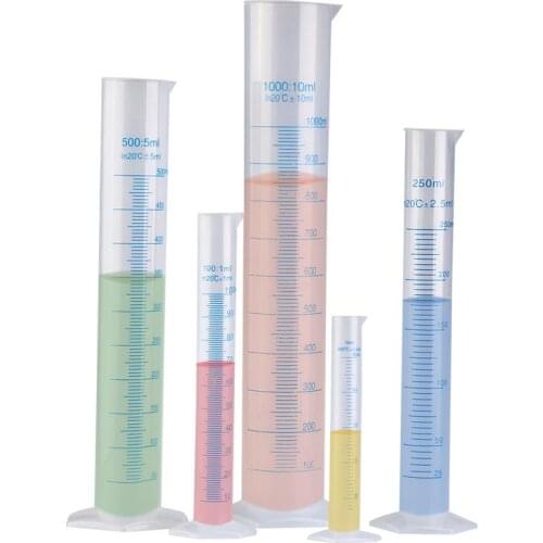 4pcs Transparent Measuring Plastic Graduated Cylinder 10ml / 25ml / 50ml / 100ml Plastic Measuring Cylinder