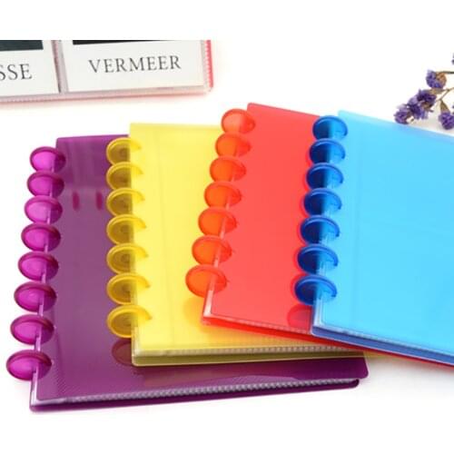 Colorful Fashion Mushroom Hole Book Cover A4/A5 Planner Skin Transparent Cover Book Notebook Accessories 360 Degree Foldable