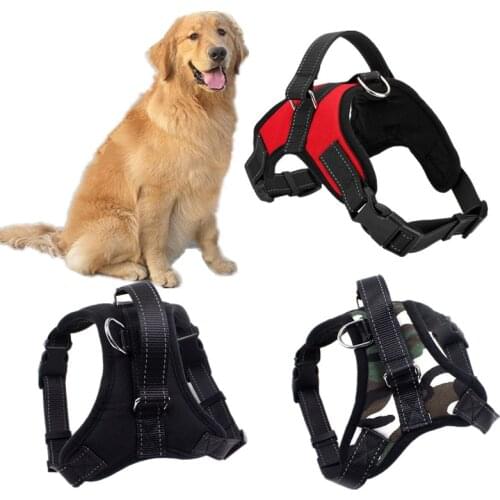 Adjustable Pet Dog Lead Collar Harness Dog Reflective Vest Harness Walking Hand Strap Pet Training for Small Medium Large Dog
