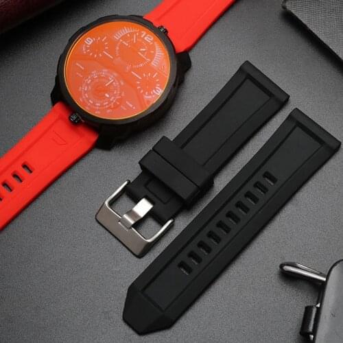 Waterproof silicone strap is suitable for DIESEL Watch strap DZT2006 DZ4427 DZ4388 24mm 26mm 28mm watch chain