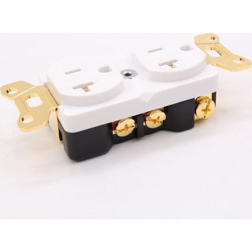 Pcs Beryllium copper Gold Plated AC US Power Duple Receptacles wall outlet Socket distributor