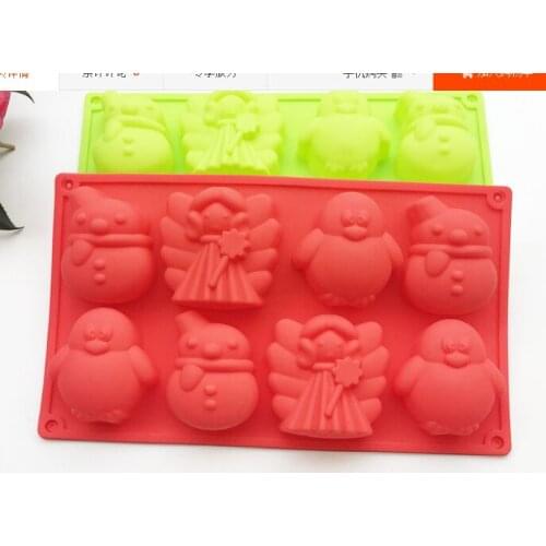 8 hole Butterfly Princess Snowman Penguin Jelly Pudding mould silicone cake mold kitcthen tools
