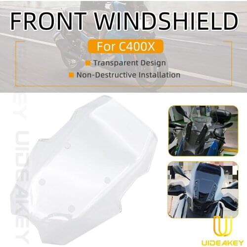 For BMW C400X 2019 2020 2021 Motorcycle Front Windshield Glass Windscreen Windshield Deflector Protector Wind Screen Accessories