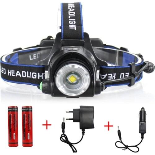 3 Modes T6 LED Zoomable White Headlight USB Charging with 18650 Battery For Camping Hunting Waterproof Frontal Head Lanter