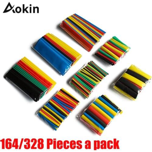 Shrinking Heat Shrink Tube 328 Pcs Colorful 2:1 Polyolefin Tubing 164Pcs Sleeve Wrap Wire Set Tubing Wrap Sleeve Assorted 8 Size