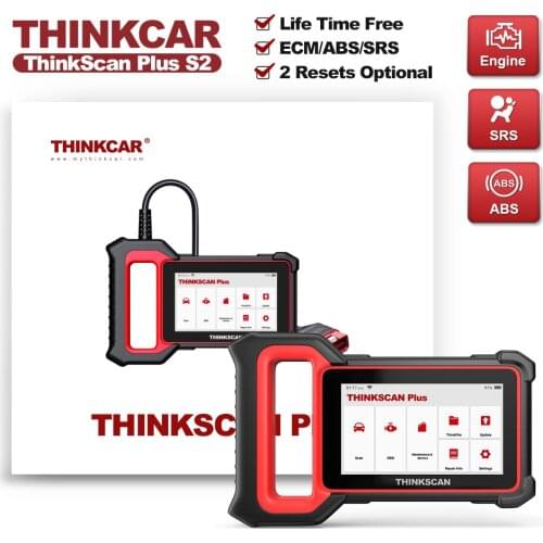 THINKCAR Thinkscan Plus S2 Automotive OBD2 Scanner Tool ECM/ABS/SRS System 28 Resets 5 Inches Obd2 Code Reader Diagnostic Tools