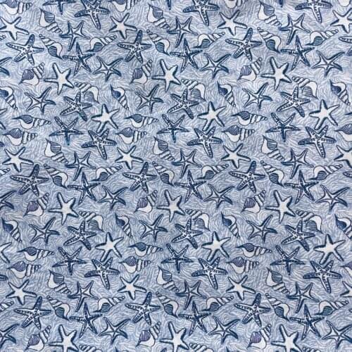 Conch Starfish 80S Like Libert* Cotton Poplin Fabric For Kids Baby Sewing Cloth Dresses Skirt DIY Meter Designer Fabric