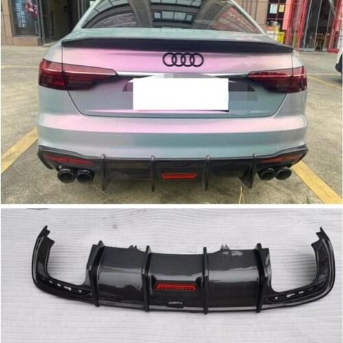 High Quality Carbon Fiber Rear Bumper Diffuser Lip Spoiler For Audi A4 S4 B10 2020 2021 2022 Car Accessories