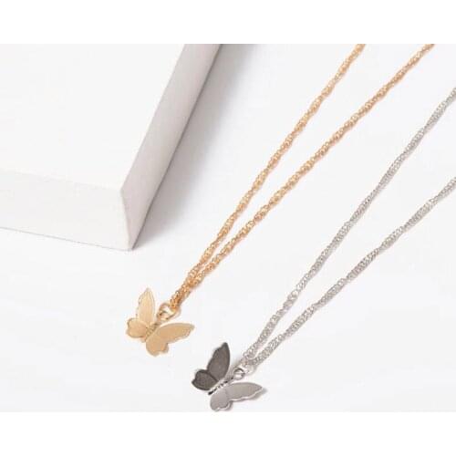 New Gold Chain Butterfly Pendant Necklace Womens Statement Collar Bohemian Clavicle Chain Item Jewelry Accessories 2021