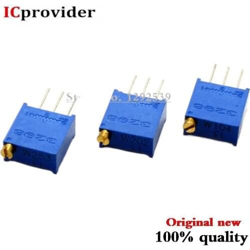 10pcs 3296W 3296 50 100 200 500 ohm 1K 2K 5K 10K 20K 50K 100K 200K 500K 1M ohm 103 100R 200R 500R Trimmer Potentiometer