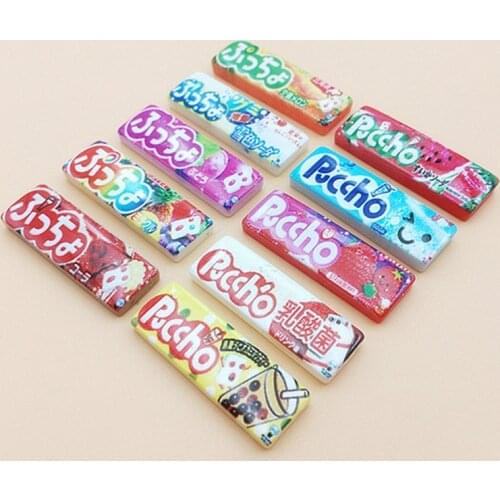 20Pcs Simulation Fruits Candy Flatback Resin Cabochon Kawaii Fake Food Dollhouse Decoration DIY Scrapbooking Craft Accessories
