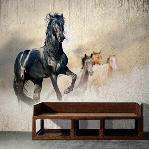 3D Wallpaper Modern Simple Running Horse Personality Mural Wallpaper Living Room TV Sofa Bedroom Home Decor Wall Paper For Walls