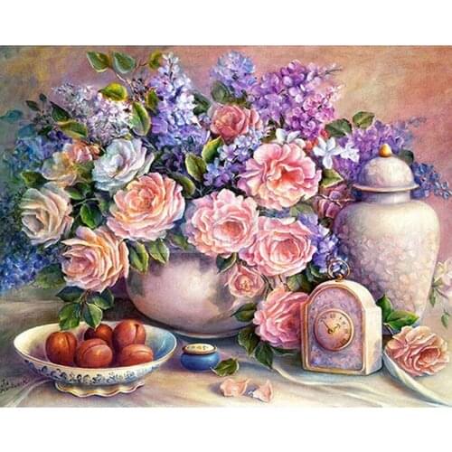 5D DIY Diamond Painting Flower Cross Stitch Kit Mosaic Full Square Round Drill Scenery Diamond Embroidery Home Decor Art Gift