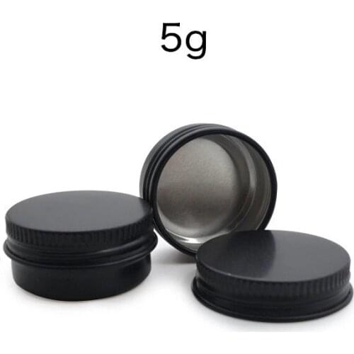 5g Matte Black Makeup Skin Care Cream sample Jars Castor Oil Face Eye Foot Hand Pads Mask Aluminum Packaging Box 50pcs