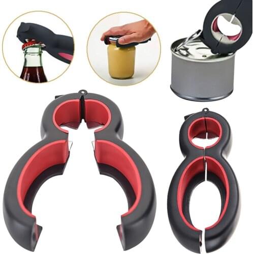 6 in 1 Multi Function Twist Bottle Opener, All in One Jar 8 shaped Gripper Can Wine Beer Lid Twist Off Jar Opener Claw
