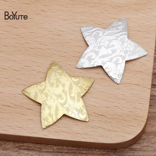 BoYuTe (50 Pieces/Lot) 28MM Metal Brass Floating Star Materials Diy Hand Made Jewelry Accessories Wholesale