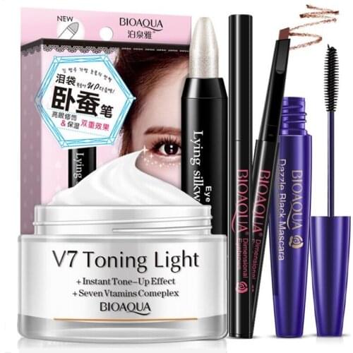 Brand Combination makeup set,Fashion cosmetics kit,Anti-wrinkle BBCream,WaterProof Mascara,Magic Eyebrow Pencil,Charming Eye pen