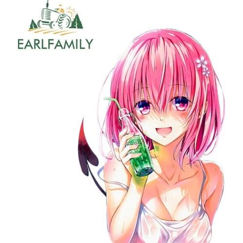 EARLFAMILY 13cm x 9cm for Anime Girl with Soda Drink Car Stickers Vinyl Material Car Accessories Decoration for Fold GTR EVO SX