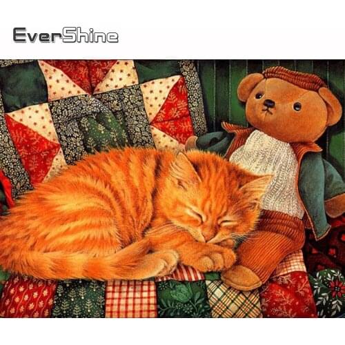 Evershine Diamond Painting Beaded Animal Diamond Mosaic Cartoon Cross Stitch Kit Full Drill Diamond Embroidery Crystal Sale Set