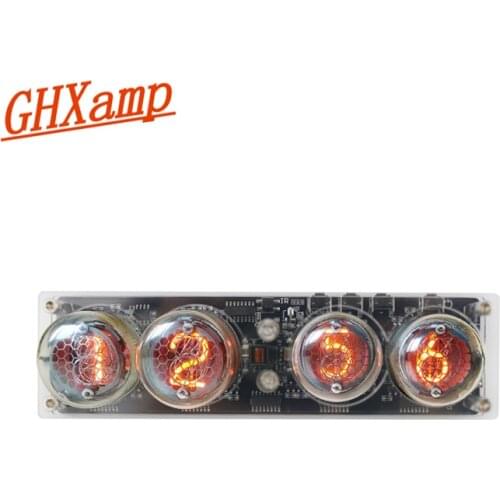 GHXAMP 4-bits Glow Tube Nixie Clock QS30-1 SZ3-1 Tube Advanced Version Remote Control LED Backlight Audio Accessories DC5V
