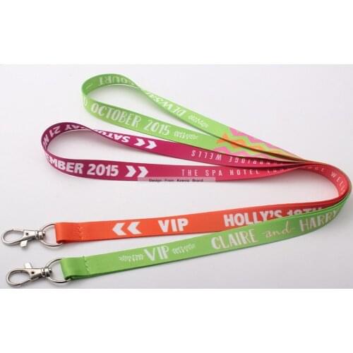 Custom 10MM width colorfull neck lanyard with Design logo imprint heat transfer cheap Badge ID Cards work lanyard straps