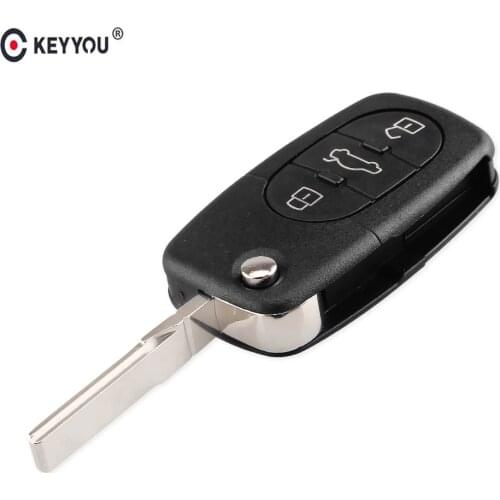 KEYYOU 3 Buttons Remote Flip Car Key Shell Case CR1616 For VW Volkswagen Golf 4 5 6 Passat B5 B6 Polo Bora Touran