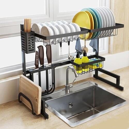 Kitchen Organizer Dishes Dryer Storage Rack Holder Kitchen Sink Sponge Holder Tableware Dinnerware Organizer Dryer Rack 65/85cm