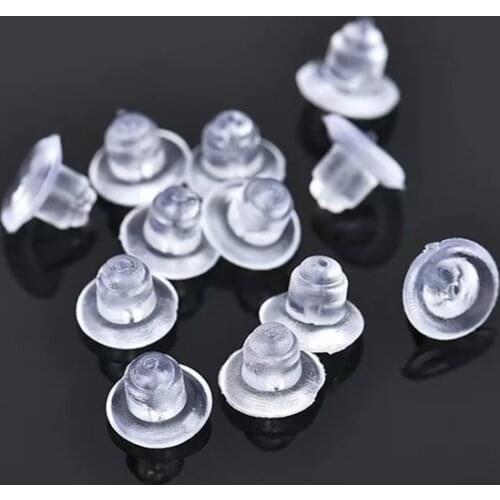 Lo Paulina Clear Soft Silicone Rubber Earring Backs High Quality 100pcs/lot Wholesale Price