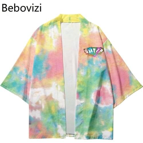 Fashion Color Tie Dye Kimono Summer Loose Japanese Streetwear Cardigan Women Men Harajuku Haori Kimono Top Yukata Clothes