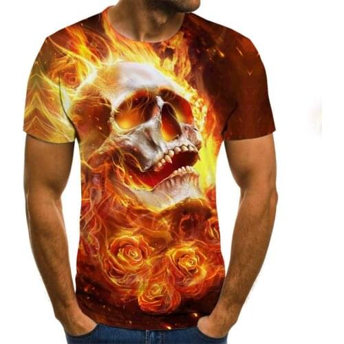 2020 new horror mens t-shirt summer fashion tops 3D skull demon theme T-shirt mens O-shirt shirt plus size streetwear