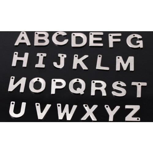 New stainless steel 26 English letter pendant accessories pendant diy handmade necklace earrings earrings earrings accessories