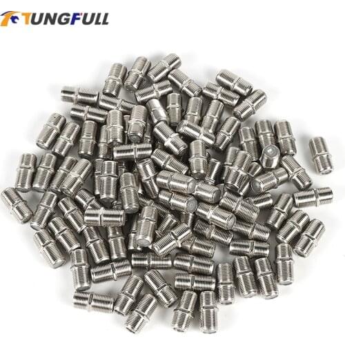 Tungfull New & Practical 100 Pcs F Type UHF Coupler Adapter Connector Female F F Jack RG6 RG59 Coaxial Cable For TV Network