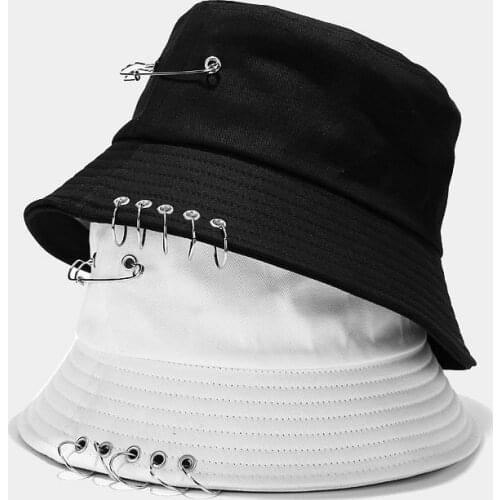 New Five-ring Fisherman Hat Womens Bucket Hat Wild Foldable Mens Summer Outdoor Sun Protection Cap Unisex Fashion Panama