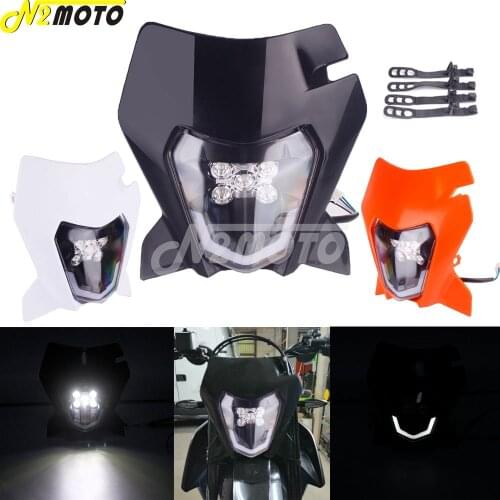 For EXC XC-W XC-F 250 300 350 450 500 690 SMC Six Days Enduro Motocross LED Front Headlight Dual Sport Head Light Mask Dirt Bike