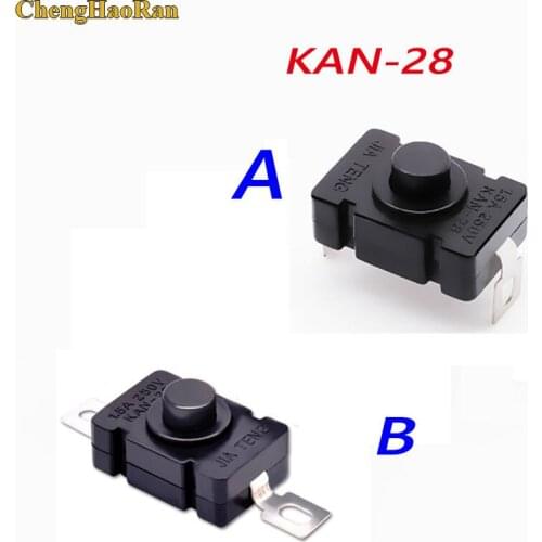 1PCS 18*12MM KAN Flashlight Switch 1.5A 250VAC Self Locking Patch Type Push Button Switch 2PIN ON-OFF Small Switches KAN-28