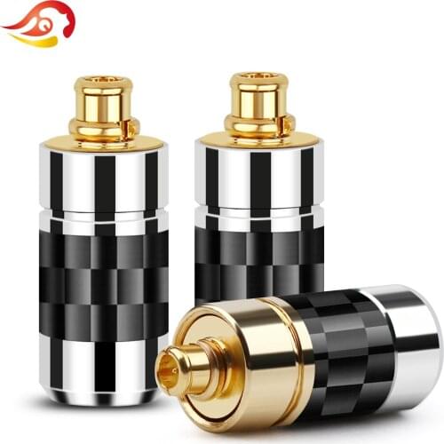 QYFANG Aluminum Alloy Earphone Plug Carbon Fiber MMCX Pin Audio Jack Wire Connector Metal Adapter For W60 SE525 SE846 Headphone