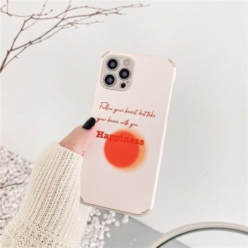 Retro sunset embossing art Japanese Phone Case for apple iPhone 11 12 Pro Max Xr Xs Max 7 8 Plus x 7Plus case Cute Soft Cover