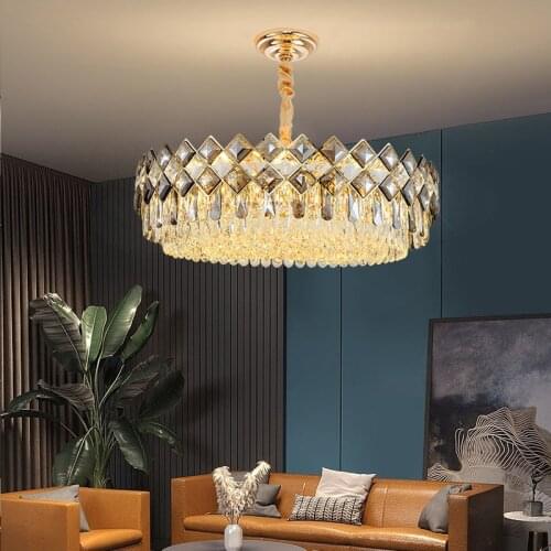 Luxury Crystal Led Pendant Lights Lustre Modern Villa Bedroom Living Dining Room Indoor Lighting Deco Lamp Hanging Light Fixture