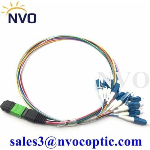Senko Fe-MPO APC Type B Branch 12 LC UPC 0.9mm SM Pigtails Breakout Fiber Optic Patchcord Fanout Multi-core For Data Center