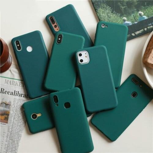 Dark Green Matte Phone Case For xiaomi redmi note 9 8 7 6 5 4 Pro 8a 7a 6 6A 5 5A 5 Plus 4A 4X S2 9A 9C Silicone Soft TPU Cover
