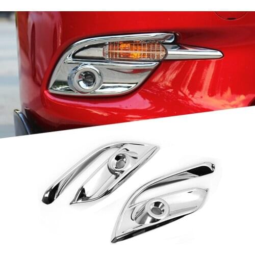 Exterior Accessories For Mazda 3 M3 Axela 2017 2018 ABS Chrome Front Fog Light Lamp Cover Trim Rear Foglight Garnish Strip Cover