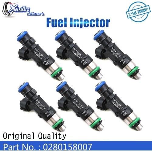 XUAN 6pcs Car Fuel Injectors Nozzle 0280158007 for Nissan Frontier Pathfinder Xterra 4.0L V6 2005-2014